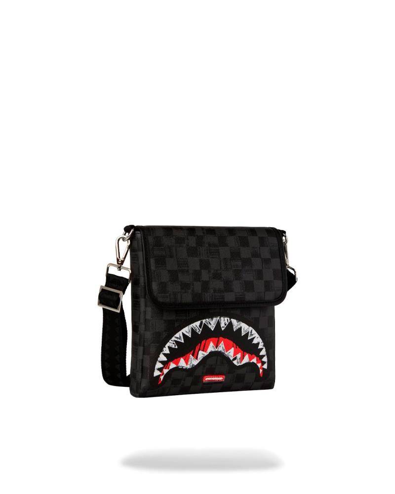 SPRAYGROUND SCRIBBLE SHARK MESSENGER BAG