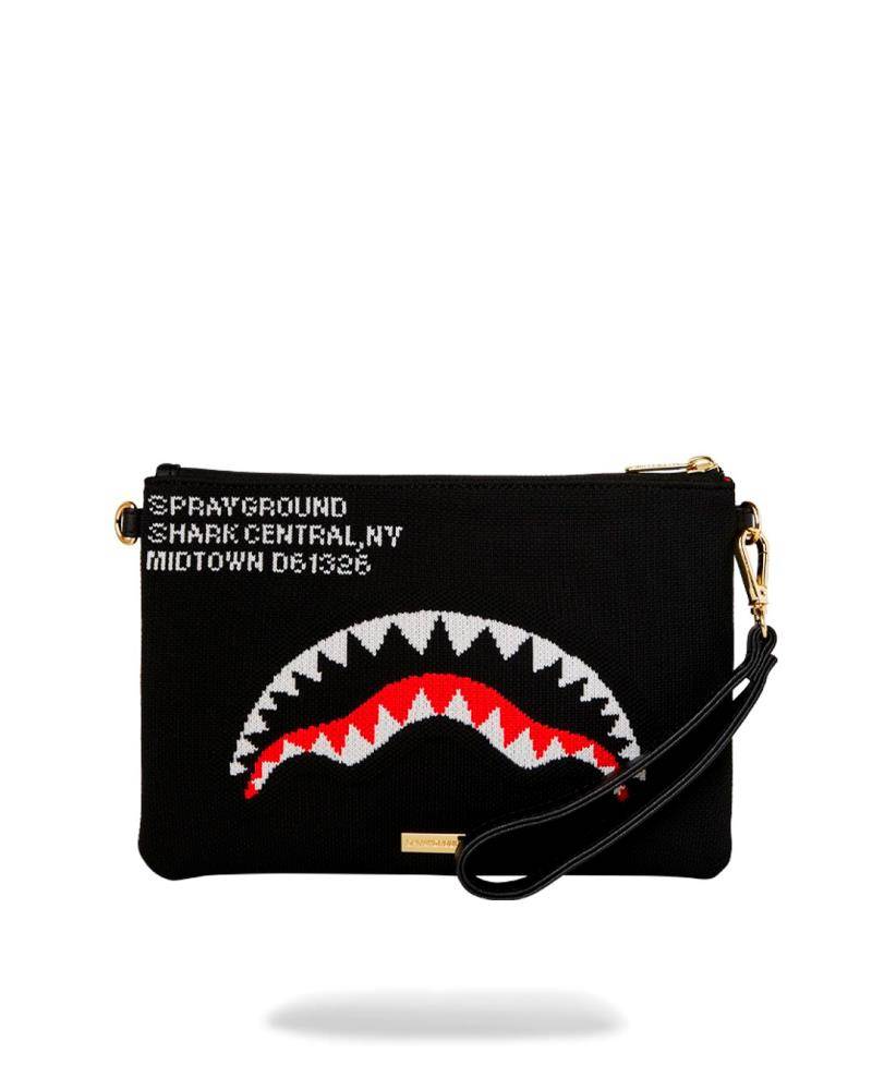 SPRAYGROUND SHARK CENTRAL KNIT CROSSOVER CLUTCH