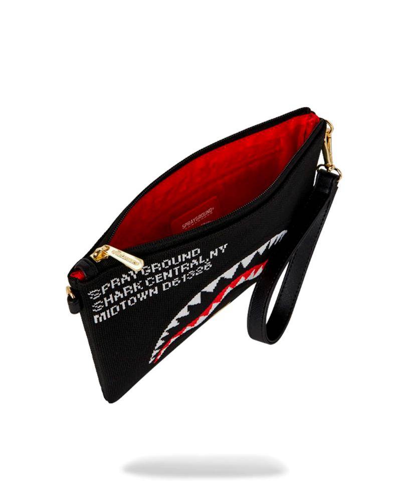 SPRAYGROUND SHARK CENTRAL KNIT CROSSOVER CLUTCH