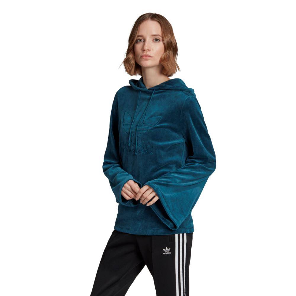 ADIDAS VELOUR FLARED SLEEVE HOODIE WOMENS