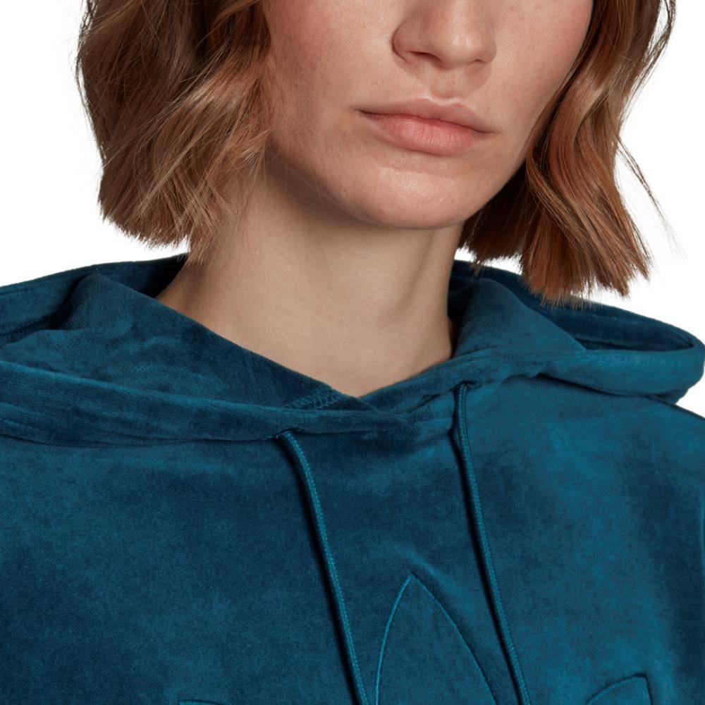 ADIDAS VELOUR FLARED SLEEVE HOODIE WOMENS