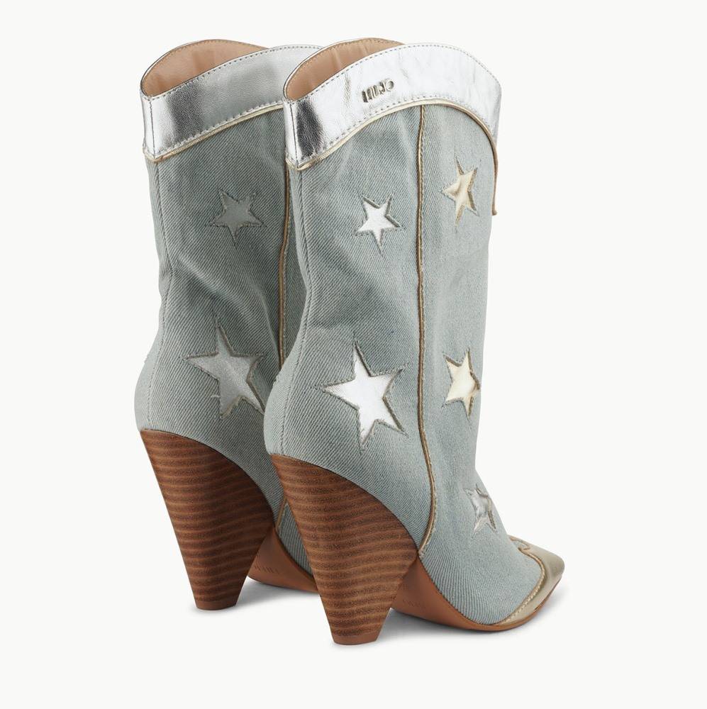 LIU JO GUENDA DENIM COWBOY BOOTS