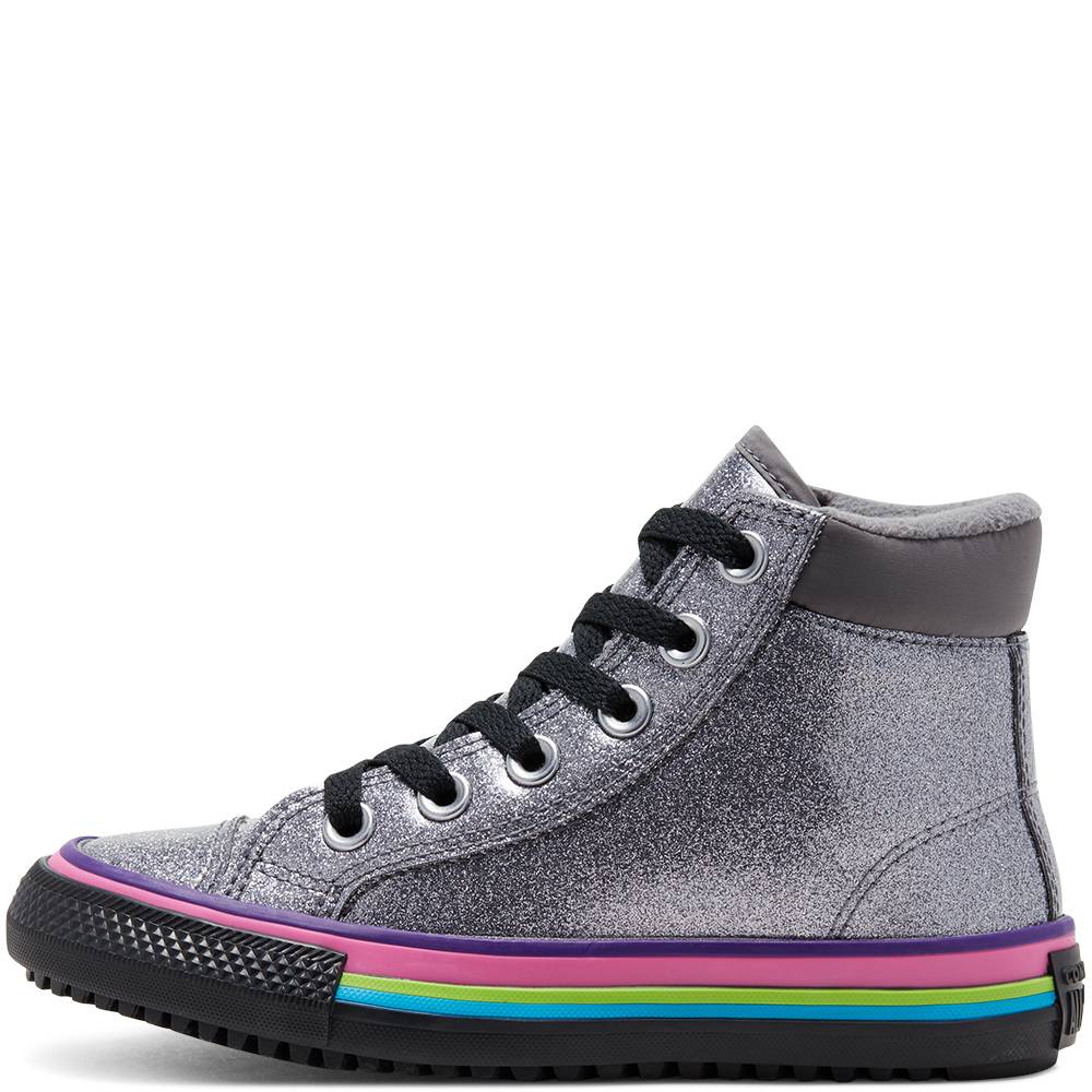 CONVERSE JUNIOR GLITTER MULTISTRIPE HIGH-TOP BOOT