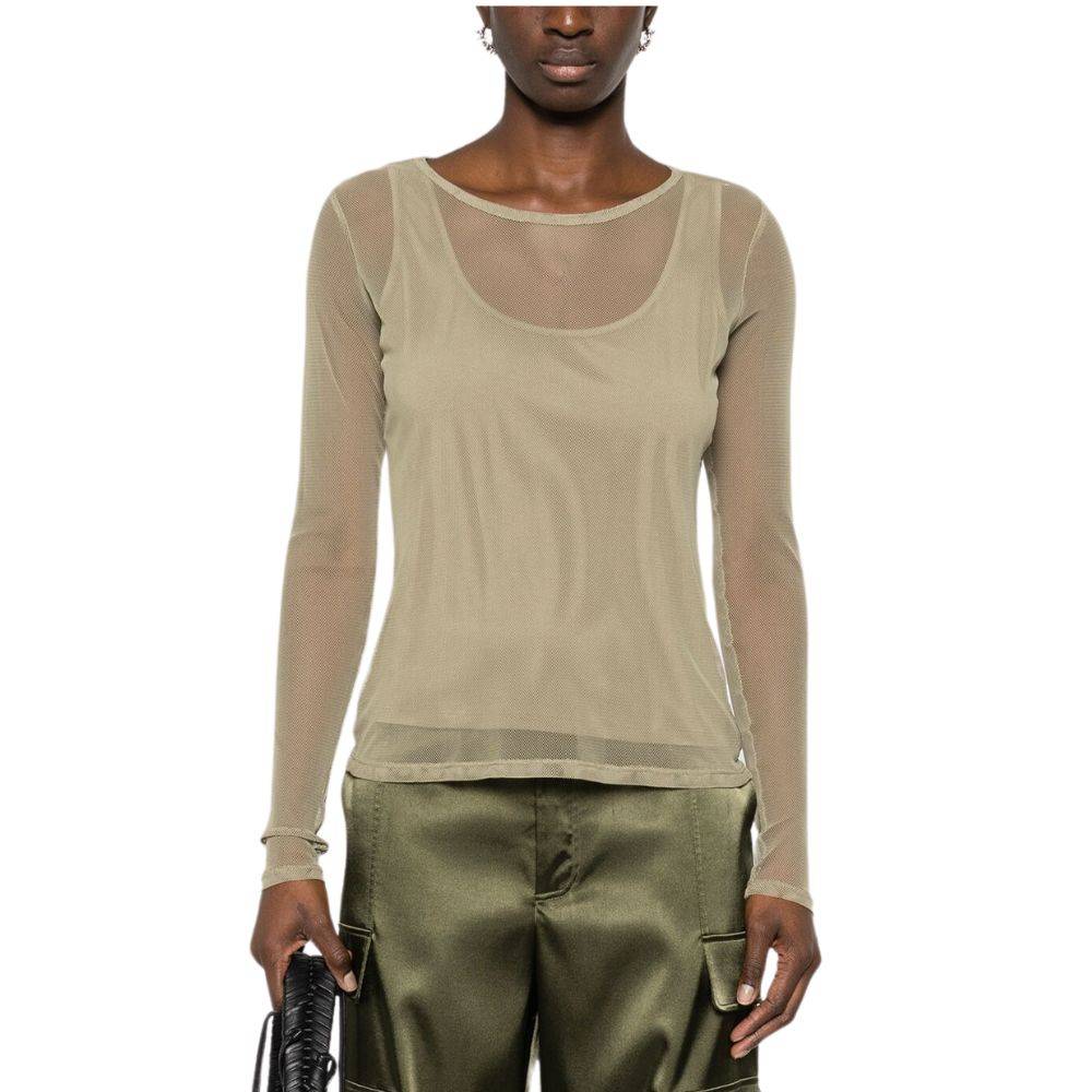 DKNY LONG SLEEVE TANK MESH TOP