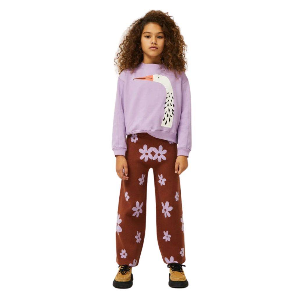 COMPANIA FANTASTICA GIRLS SWEATSHIRT WITH HERON PRINT