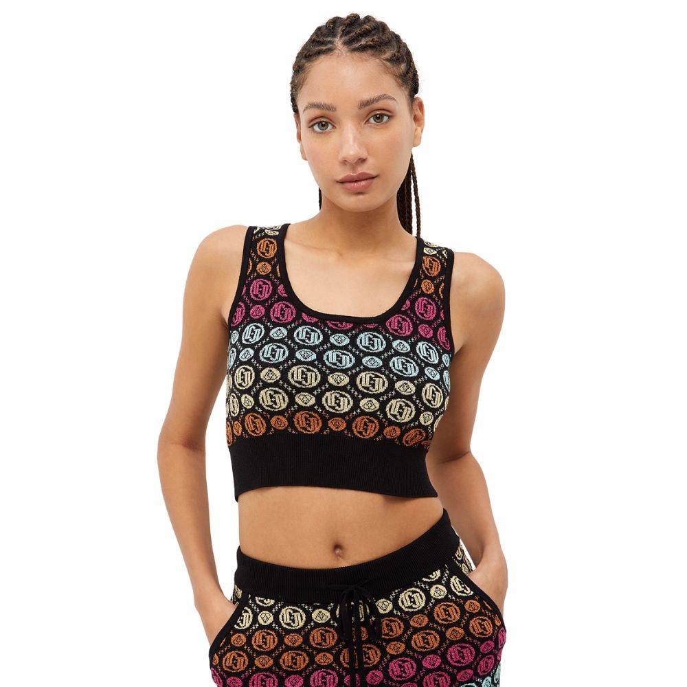 LIU JO JACQUARD ECO-FRIENDLY KNIT TOP