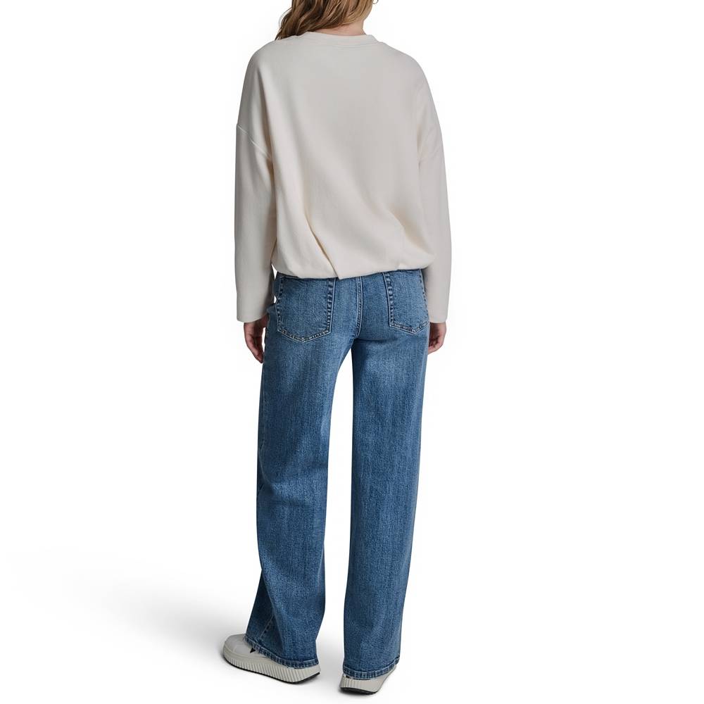 DKNY LOGO EMBELLISHED CREW NECK SWEATSHIRT