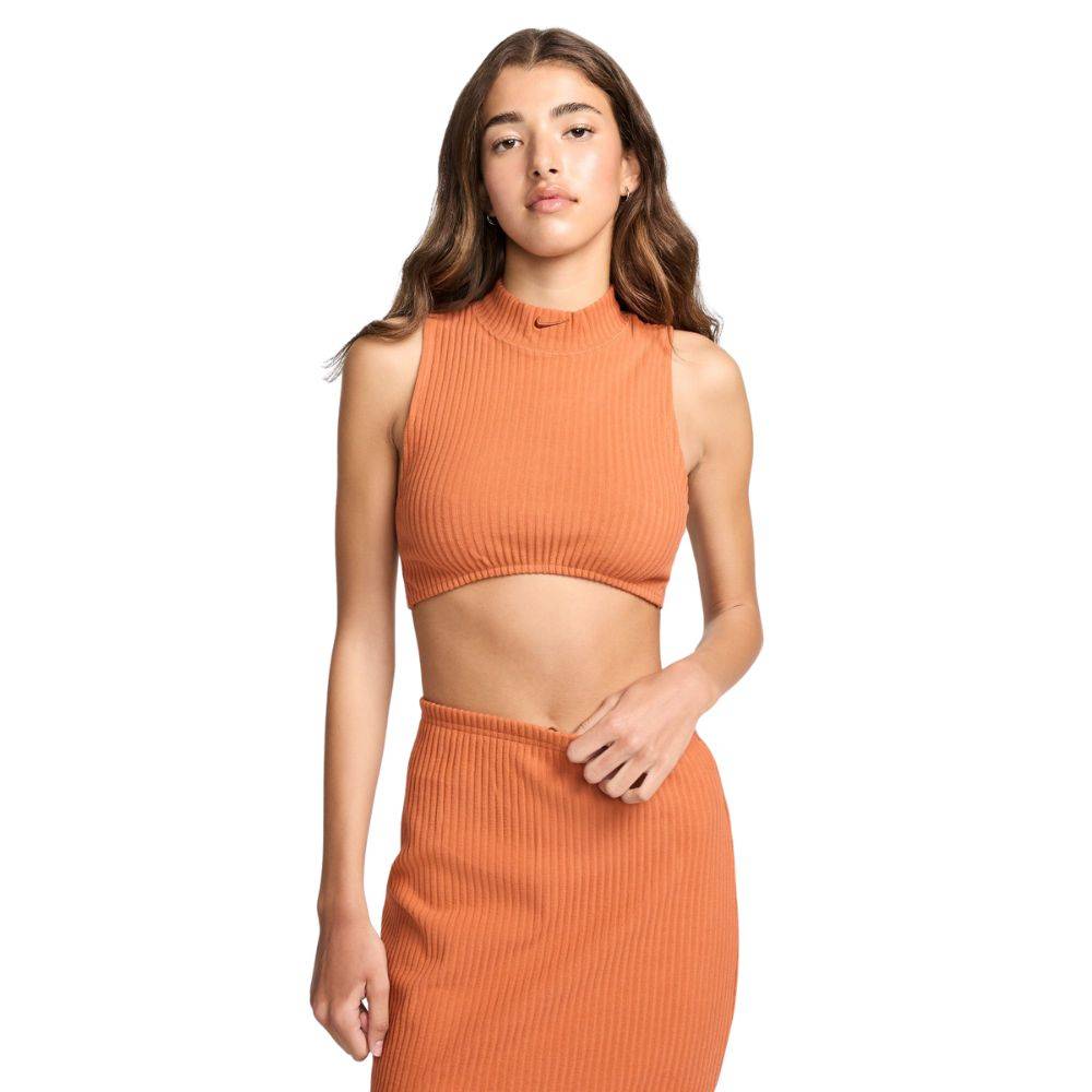 NIKE NSW MOCK-NECK RIB CROPPED TANK