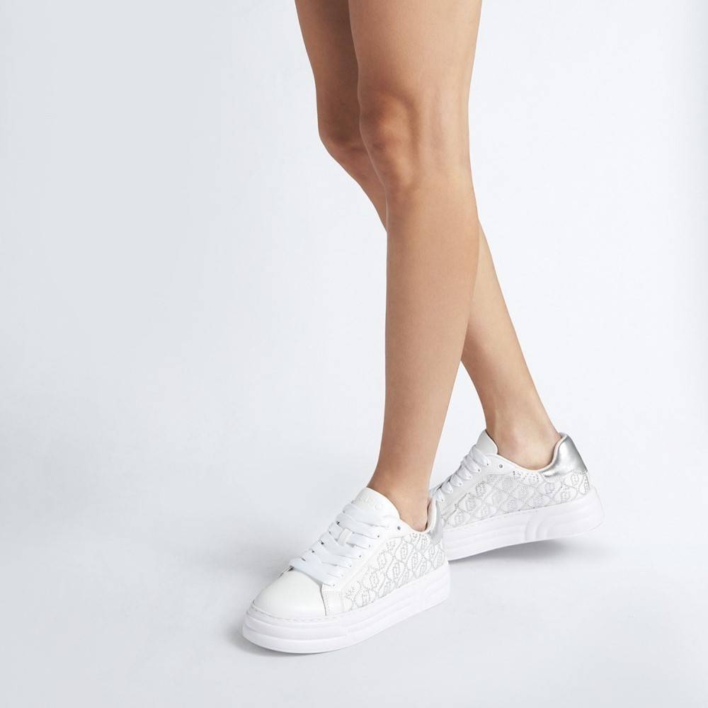 LIU JO CLEO 12 - PLATFORM SNEAKERS WITH RHINESTONE LOGO