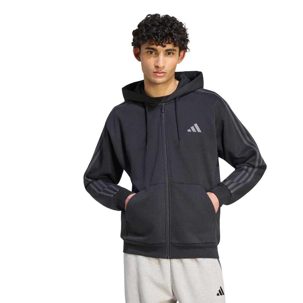 ADIDAS M ESSENTIALS 3-STRIPES FLEECE FULL-ZIP HOODIE