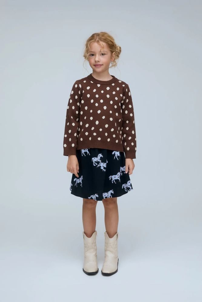 COMPANIA FANTASTICA CATAHOULA POLKA DOT KNIT SWEATER