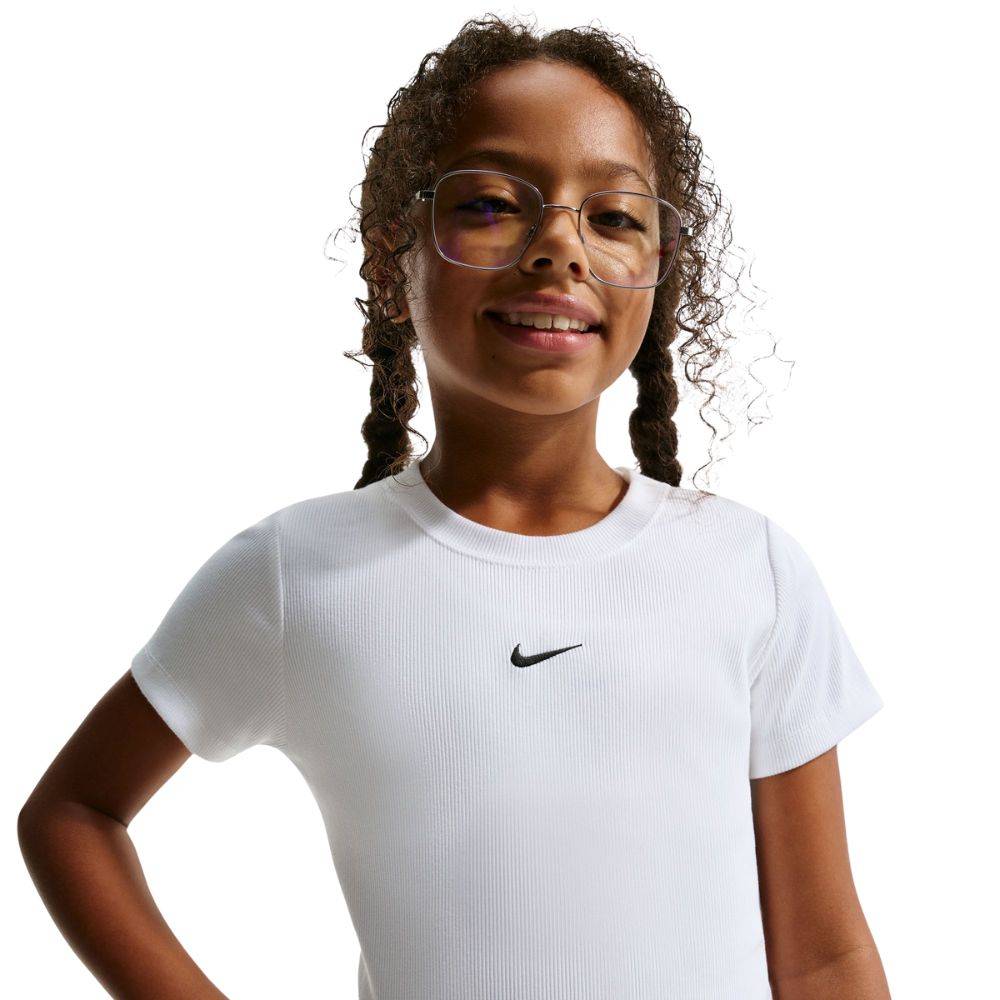 NIKE PRO GIRLS SLIM CROPPED RIBBED TEE