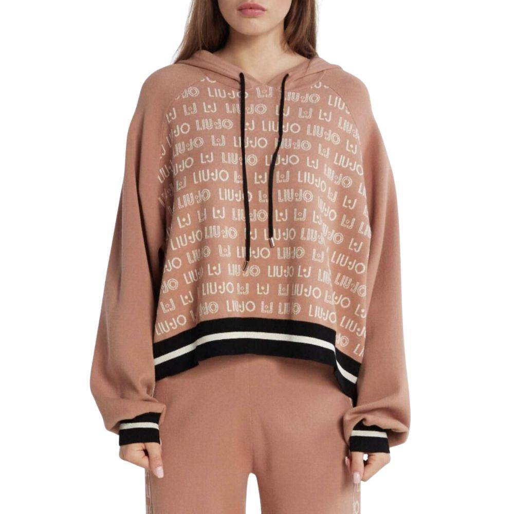 LIU JO KNITTED SWEATSHIRT ALL OVER LOGO