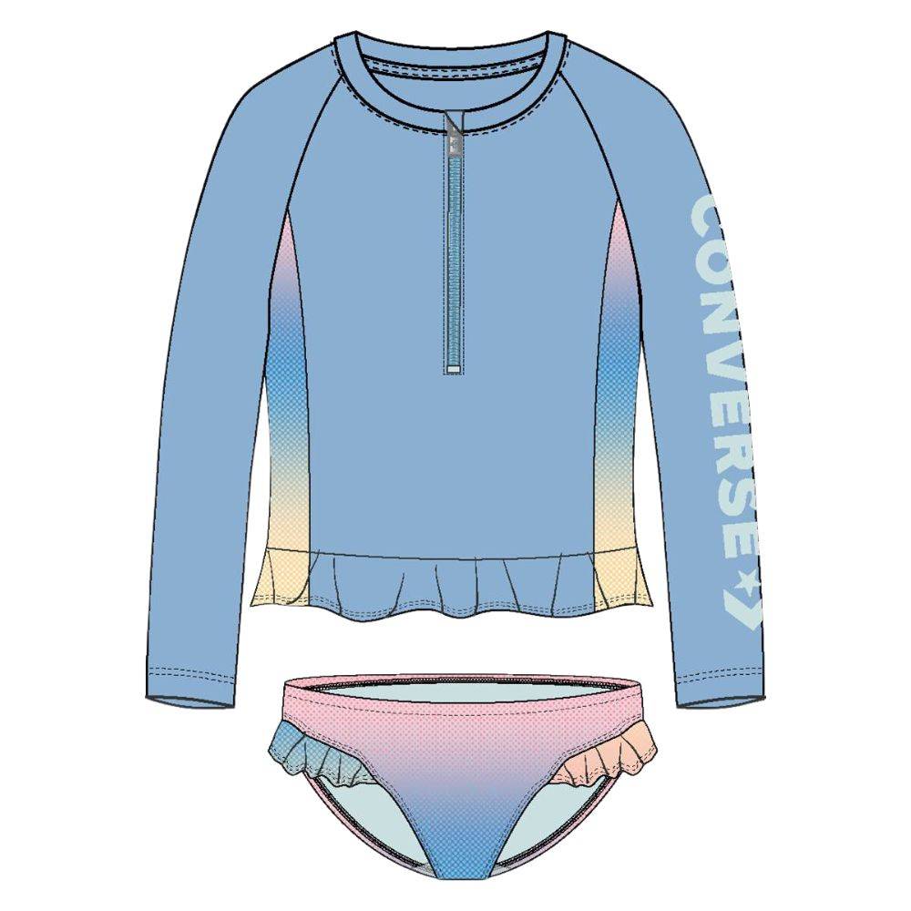CONVERSE LITTLE GIRLS 2-PIECES RASH GUARDS