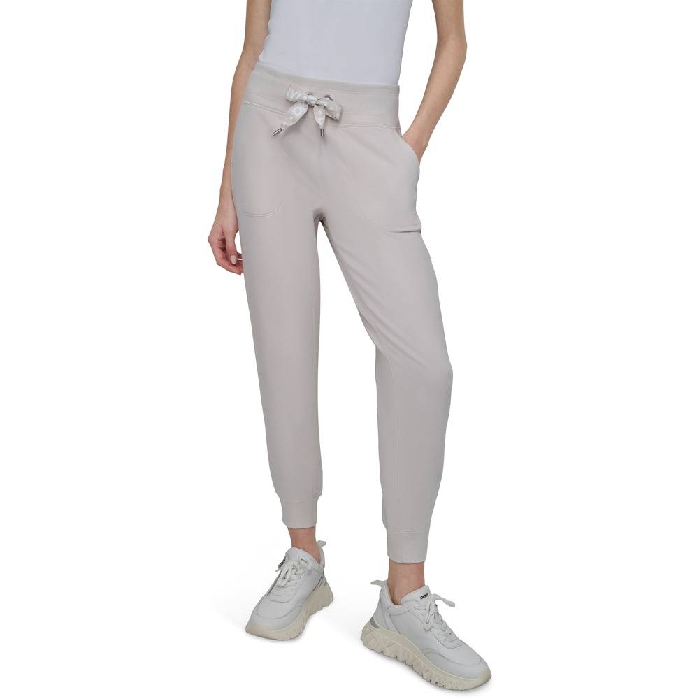 DKNY HIGH-RISE LOGO DRAWSTRING JOGGER