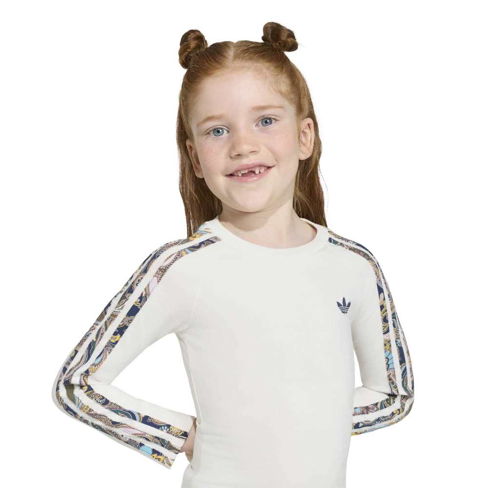 ADIDAS ORIGINALS LITTLE LIBERTY LONDON SLIM 3 STRIPES LONG-SLEEVE TOP/SKORT SET