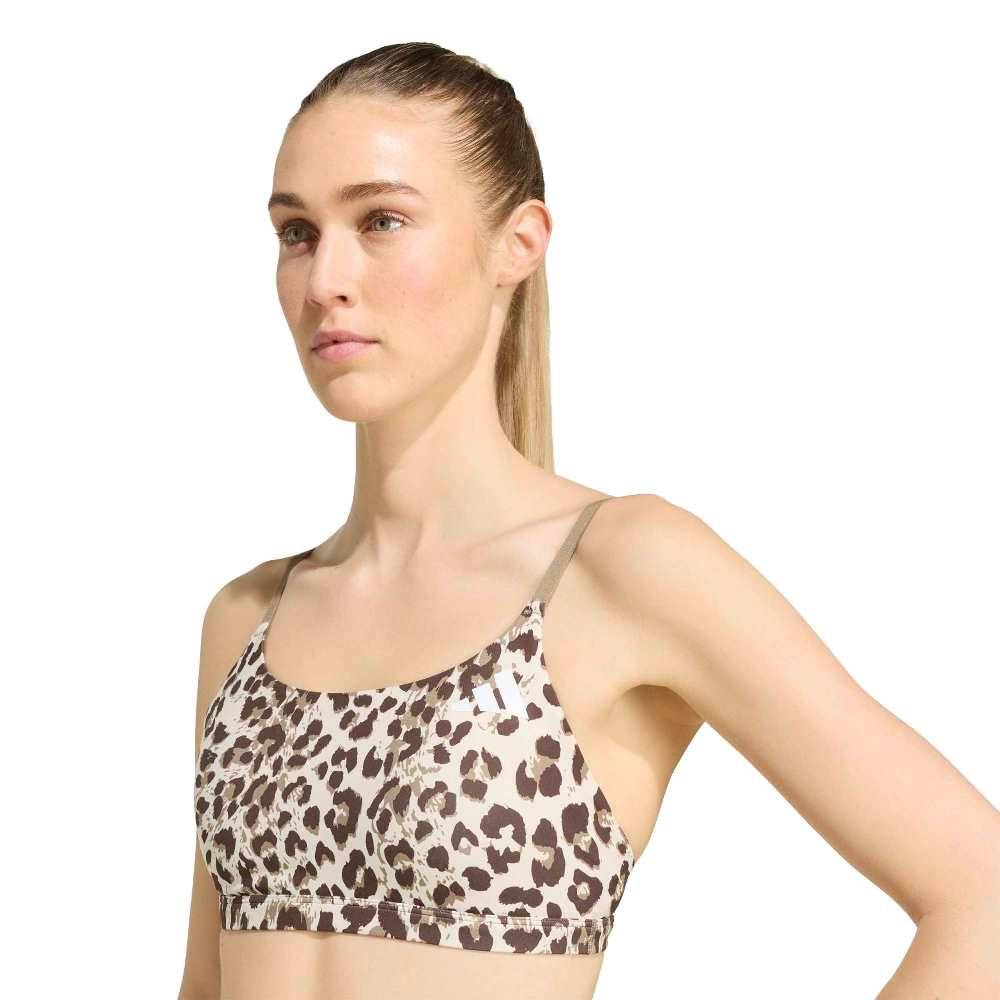 ADIDAS OPTIME ESSENTIALS 3-STRIPES LEOPARD LIGHT SUPPORT BRA