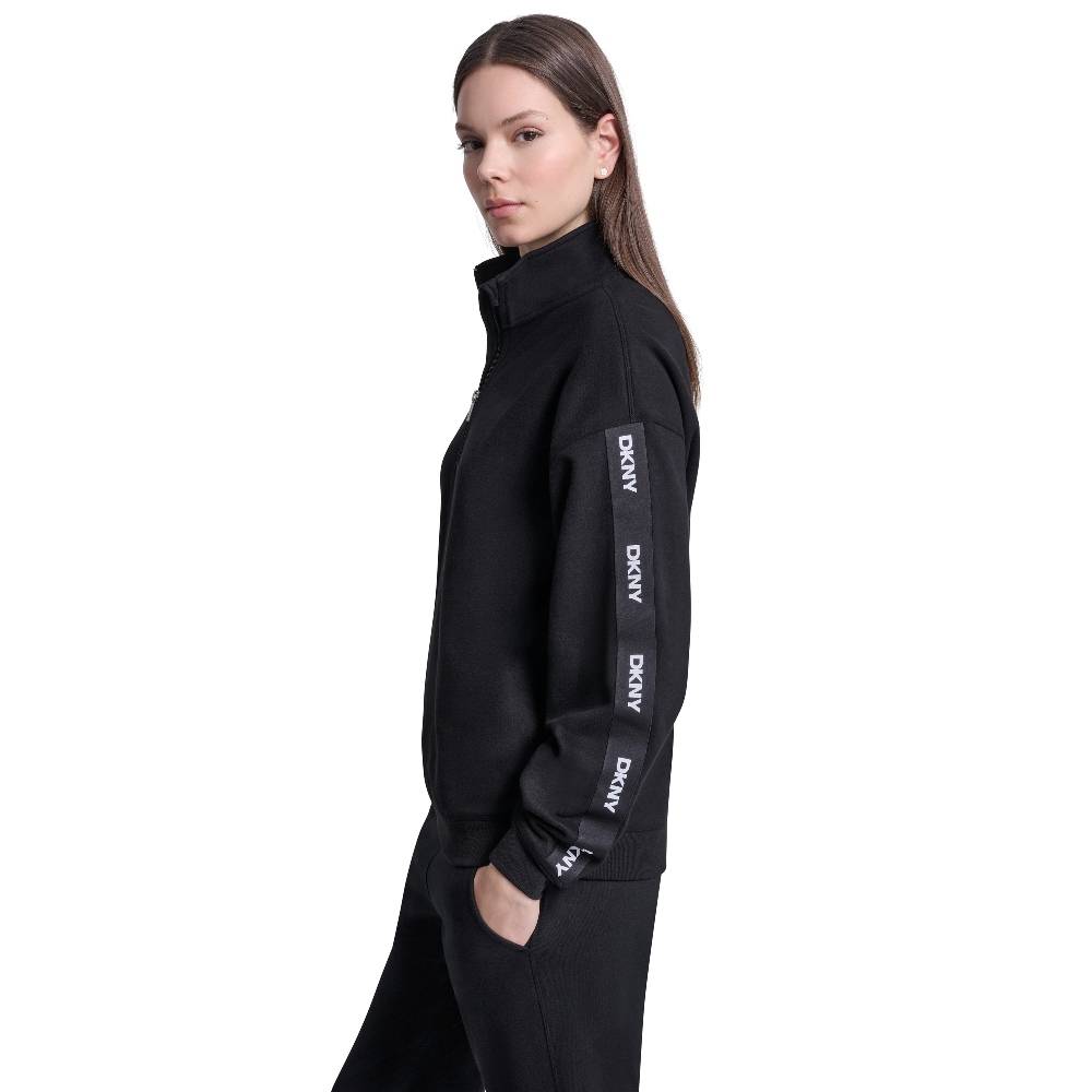 DKNY LOGO QUARTER-ZIP SWEATSHIRT