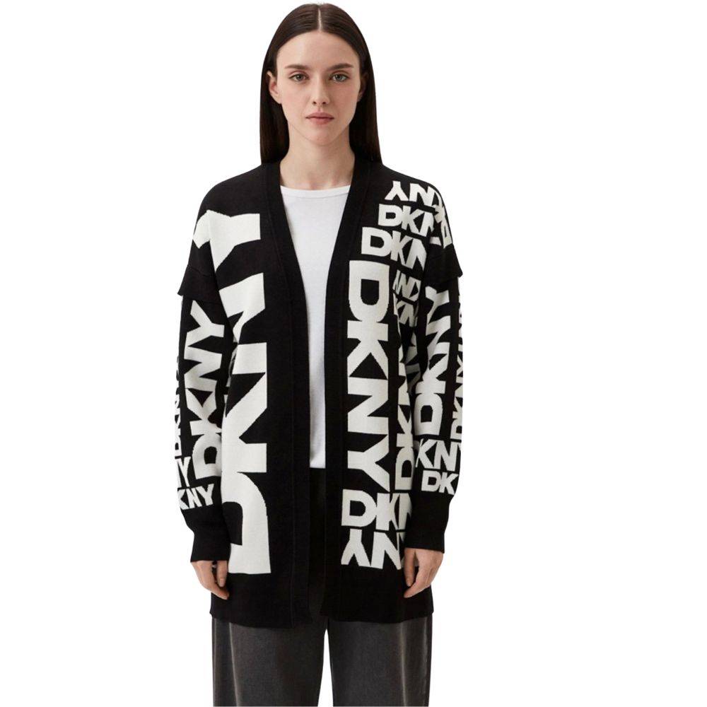DKNY L/S OPEN FRONT EXPLODED SWEATER