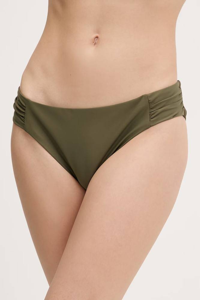 DKNY U WIRE SHIRRED BANDEAU TOP BIKINI