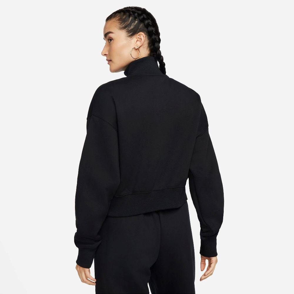 NIKE WOMENS PHOENIX FLEECE 1/2 ZIP CROP SWEATSHIRT