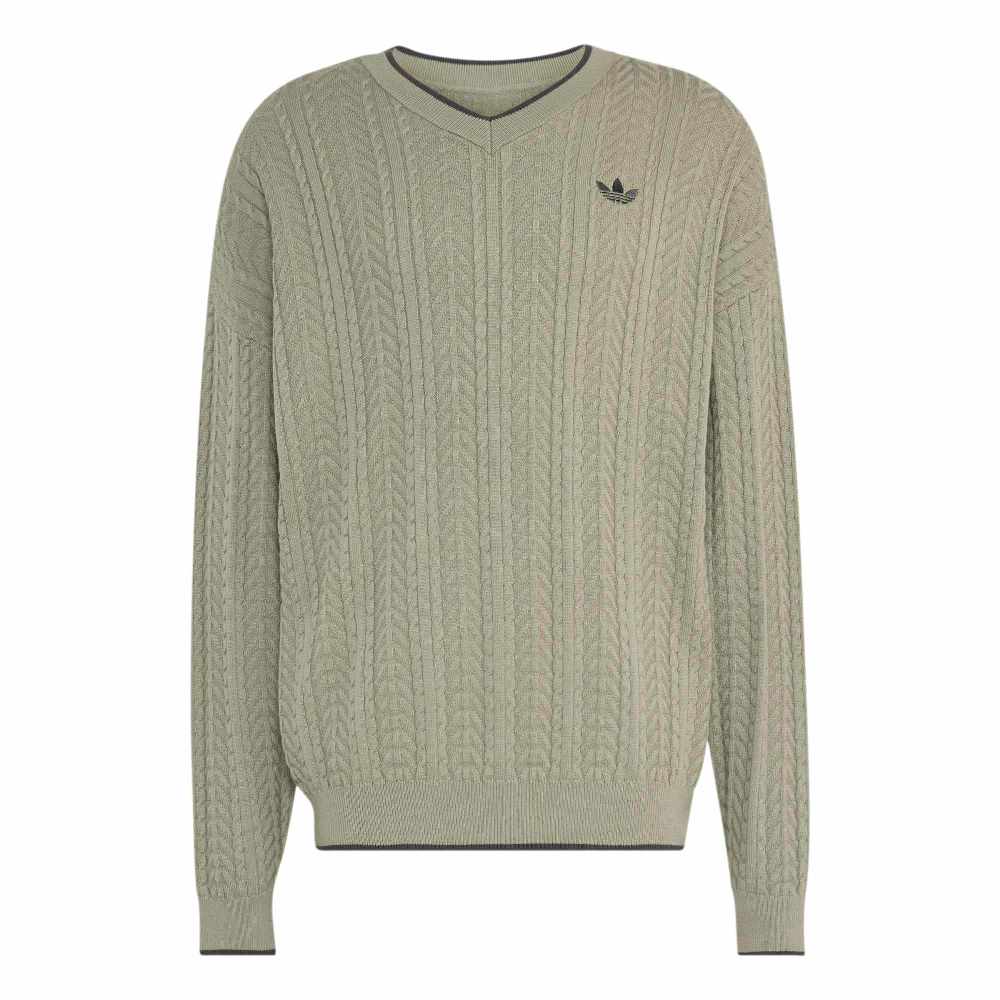ADIDAS ORIGINALS M CABLE KNIT CREWNECK SWEATSHIRT
