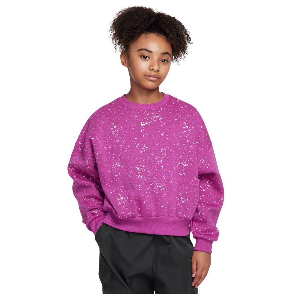 NIKE GIRLS NSW CLUB FLEECE SHINE CREW