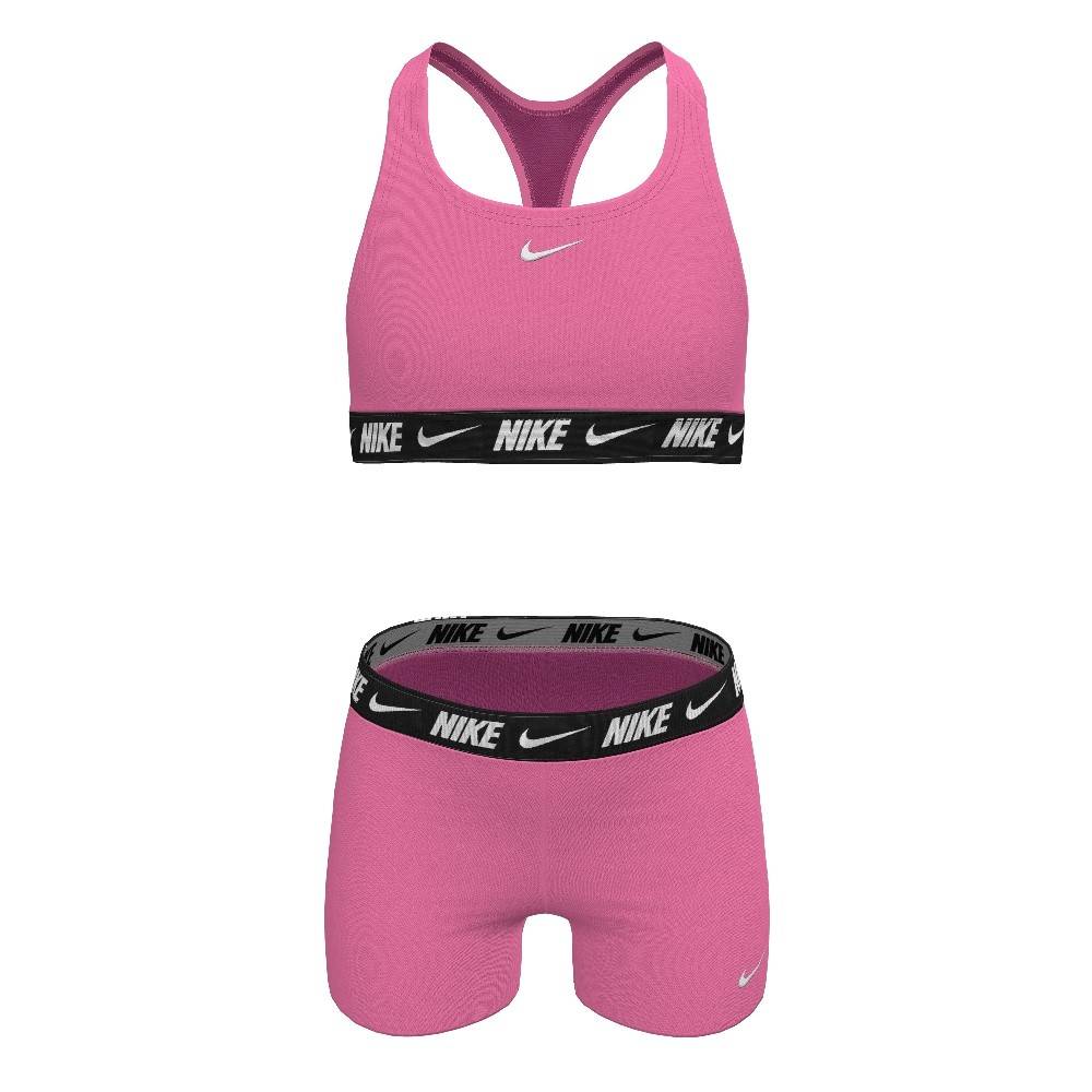 NIKE SWIM GIRLS LOGO TAPE RACERBACK BIKINI & SHORT SET