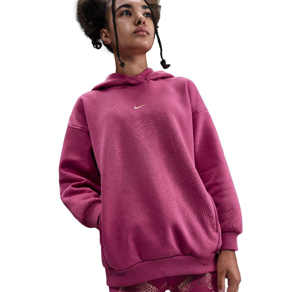 NIKE NSW GIRLS CLUB FLEECE HOODIE SHINE SATIN