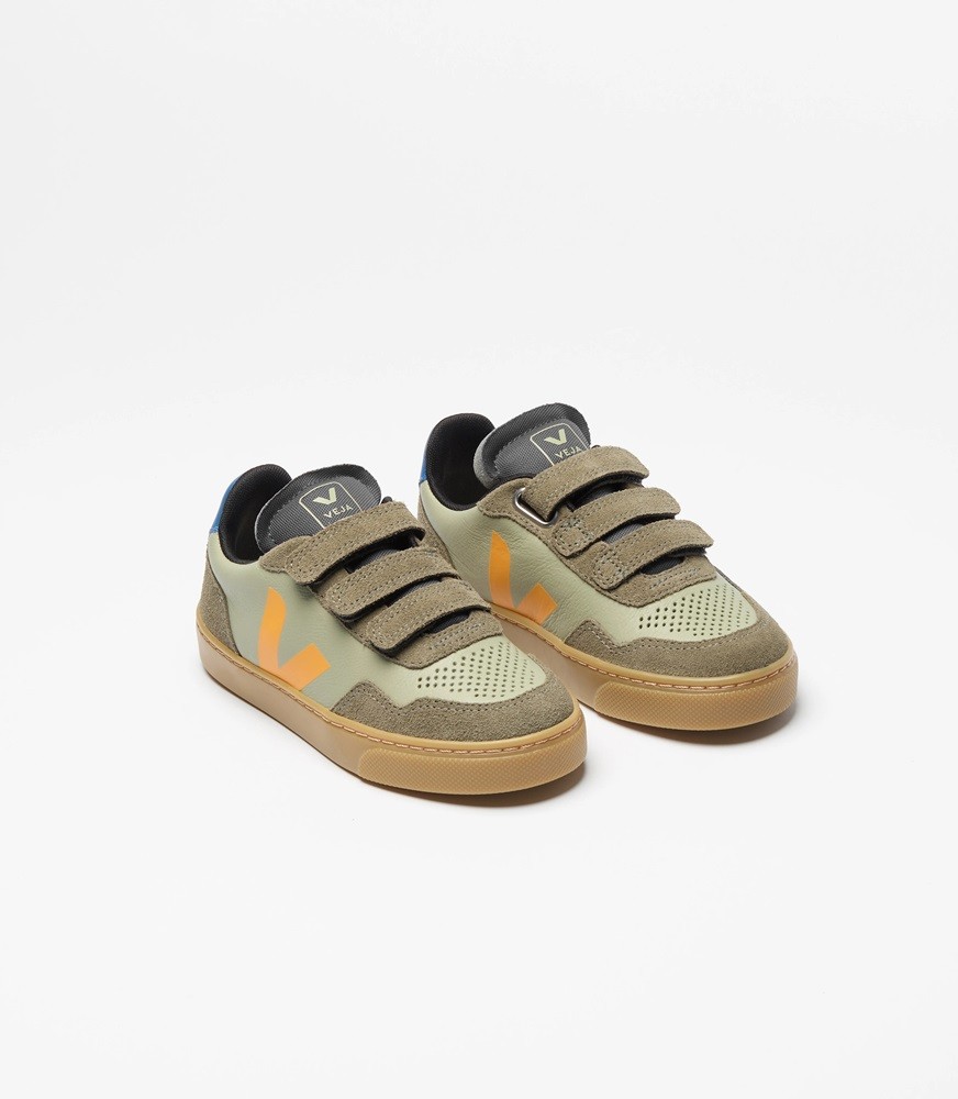VEJA V-90 ORGANIC TRACED LEATHER KIDS