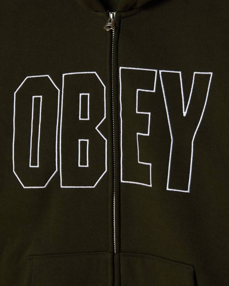 OBEY GORDON EXTRA HEAVY ZIP HOOD FLEECE