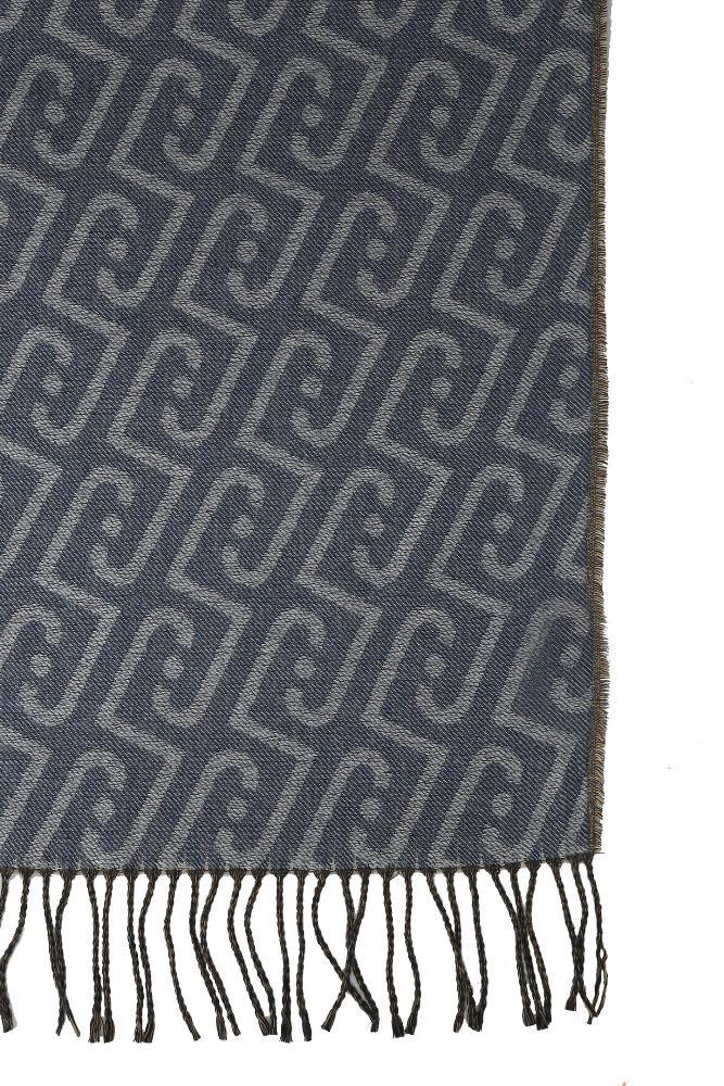 LIU JO MONOGRAM PATTERN FRINGED SCARF