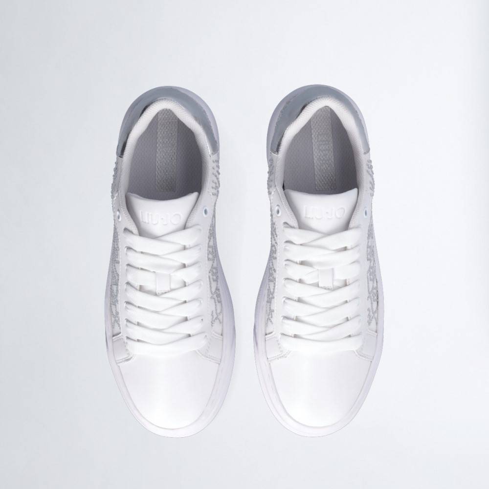 LIU JO CLEO 12 - PLATFORM SNEAKERS WITH RHINESTONE LOGO