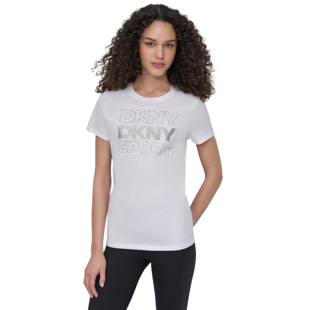 DKNY EMBELLISHED LOGO TEE