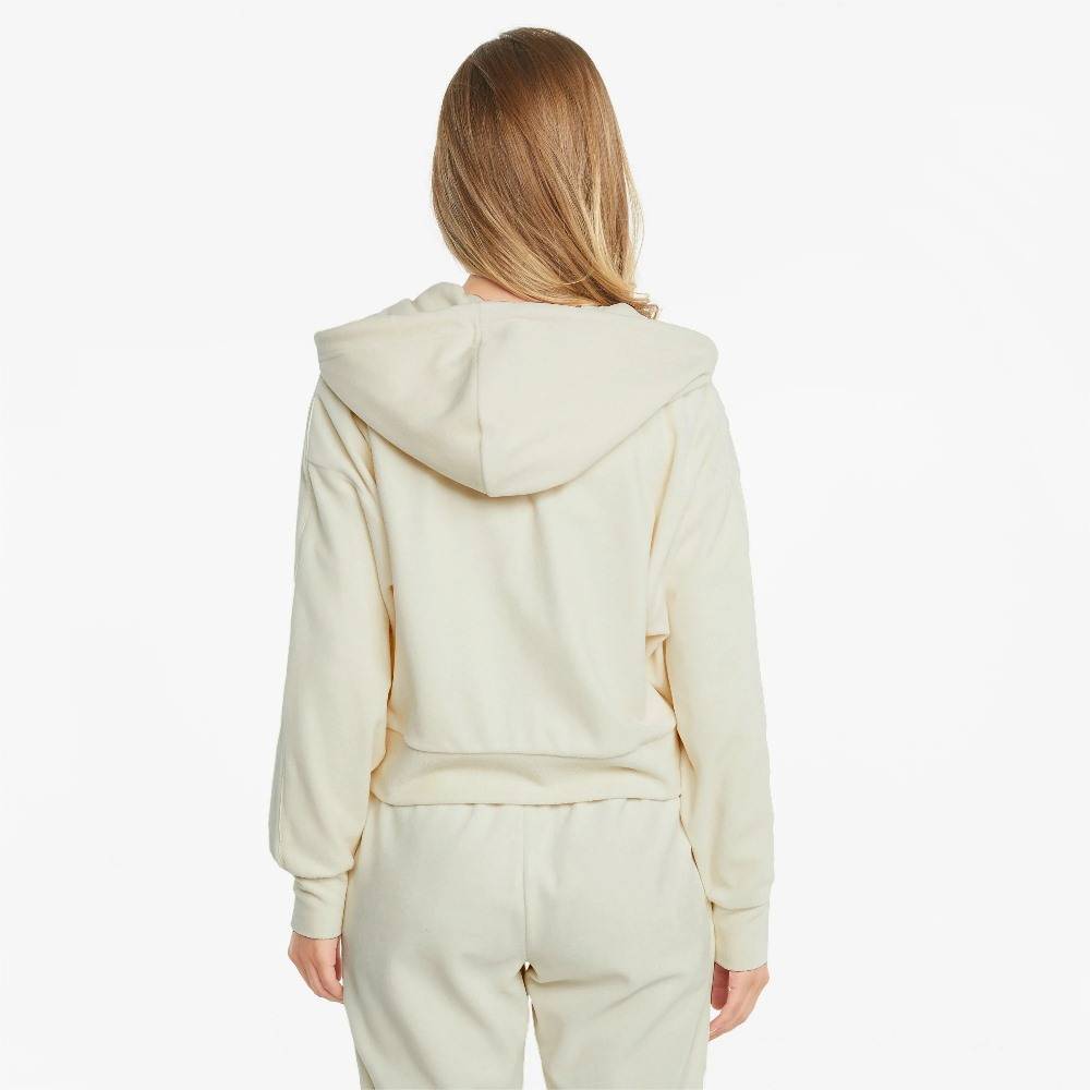 PUMA ICONIC T7 VELOUR WOMENS FULL-ZIP HOODIE