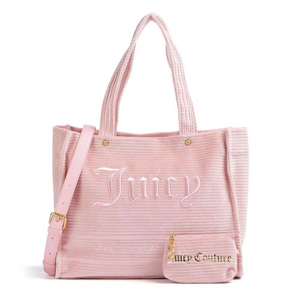 JUICY COUTURE IRIS VELVET STRIPES LARGE SHOPPING BAG