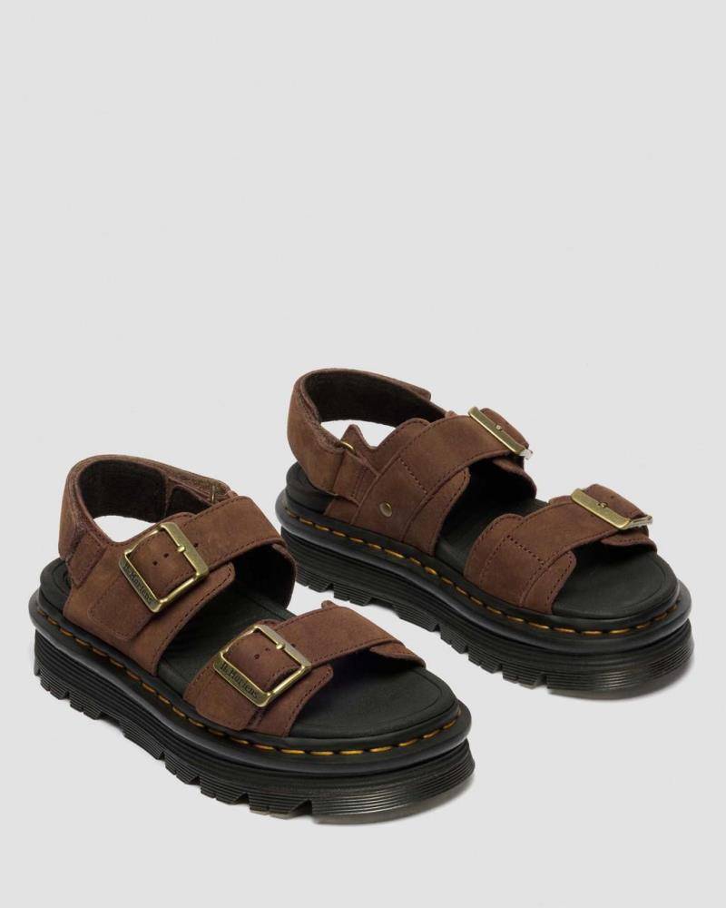 DR. MARTENS ZEBZAG NUBUCK PLATFORM SANDAL