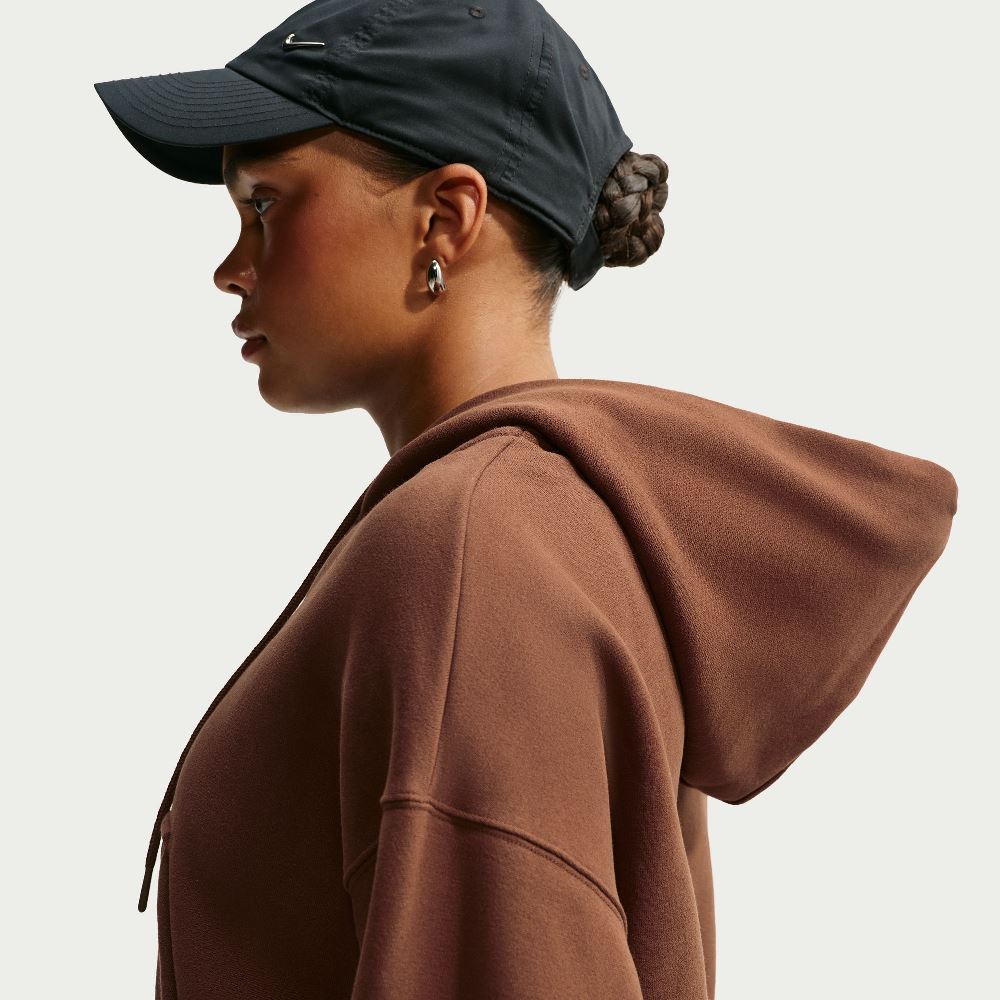NIKE STUDIO FLEECE OVERSIZED CROPPED FULL-ZIP HOODIE