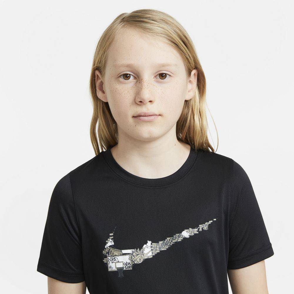 NIKE BOYS DRI-FIT BASKETBALL SWOOSH TEE