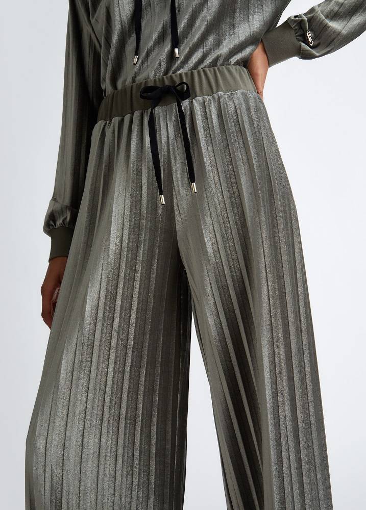 LIU JO CHENILLE PLEATED TROUSERS