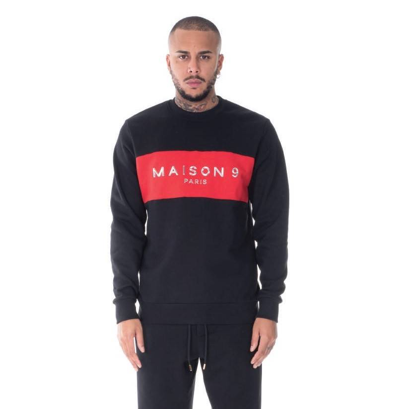 MAISON 9 PARIS COLOURBLOCK CREW SWEATER