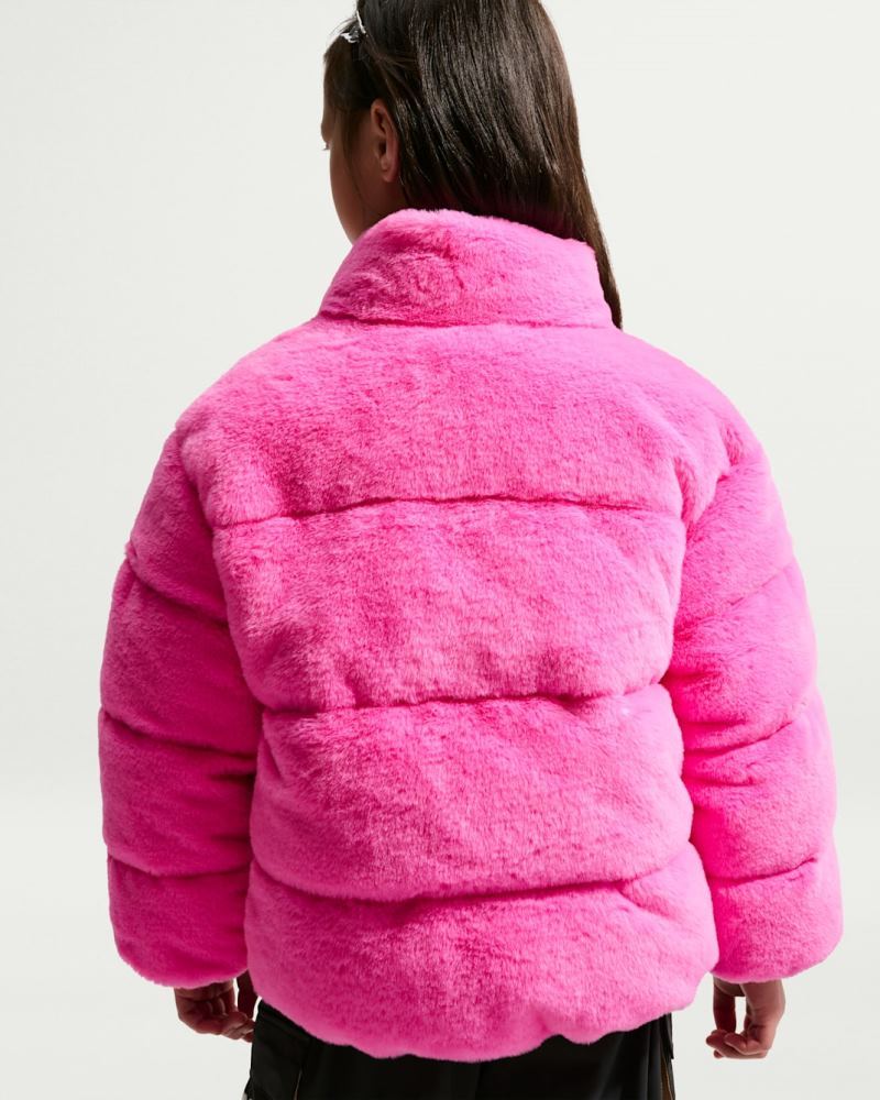 NIKE LITTLE KIDS QUILTED FAUX FUR JKT