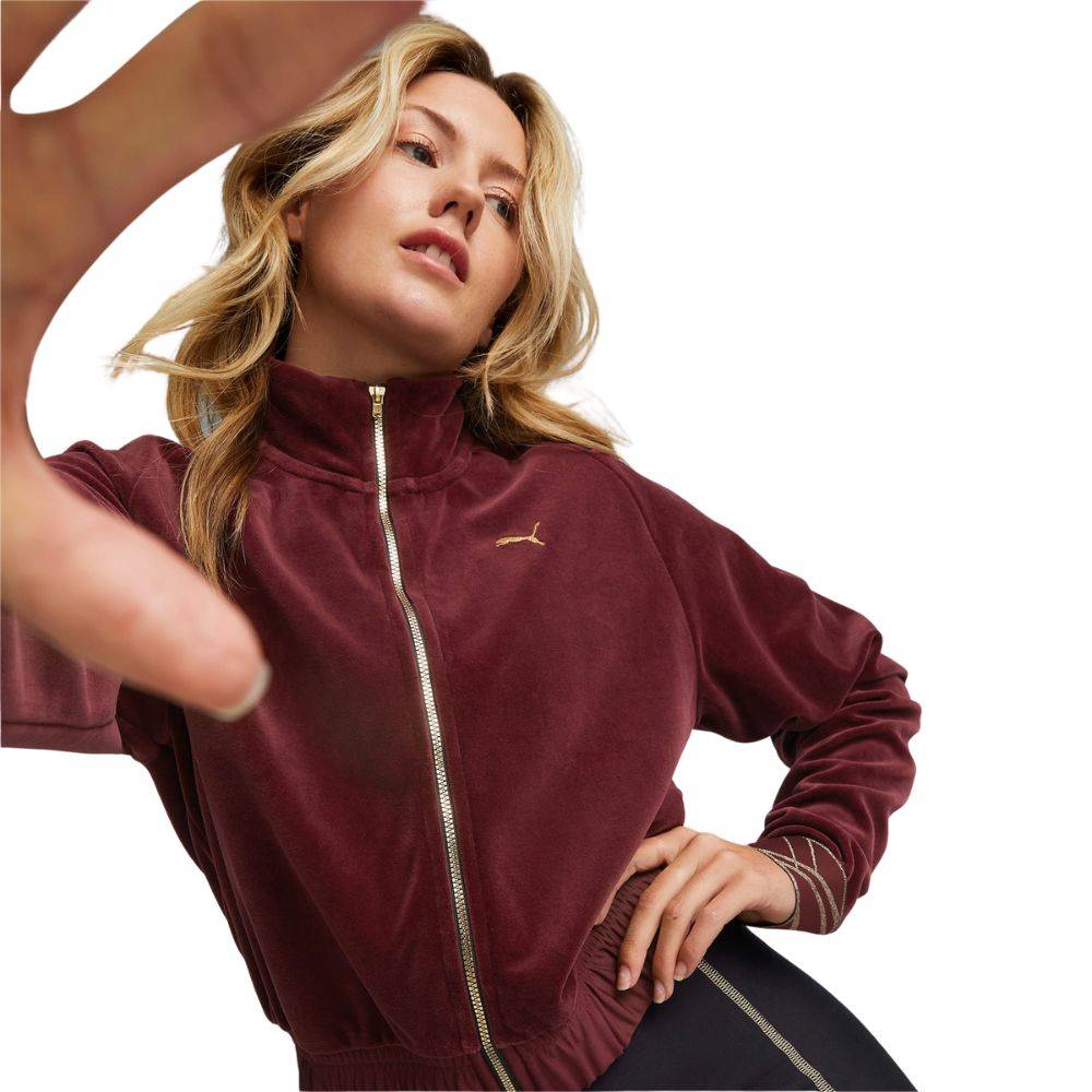 PUMA DECO GLAM VELOUR FULL-ZIP JACKET