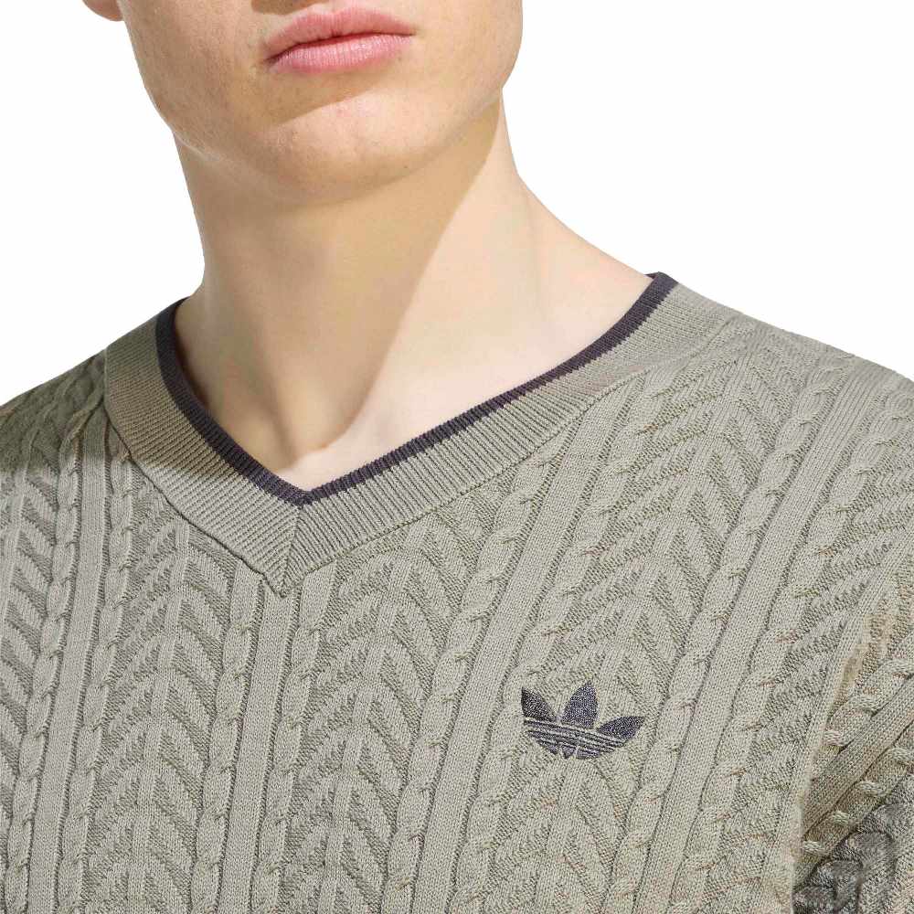 ADIDAS ORIGINALS M CABLE KNIT CREWNECK SWEATSHIRT