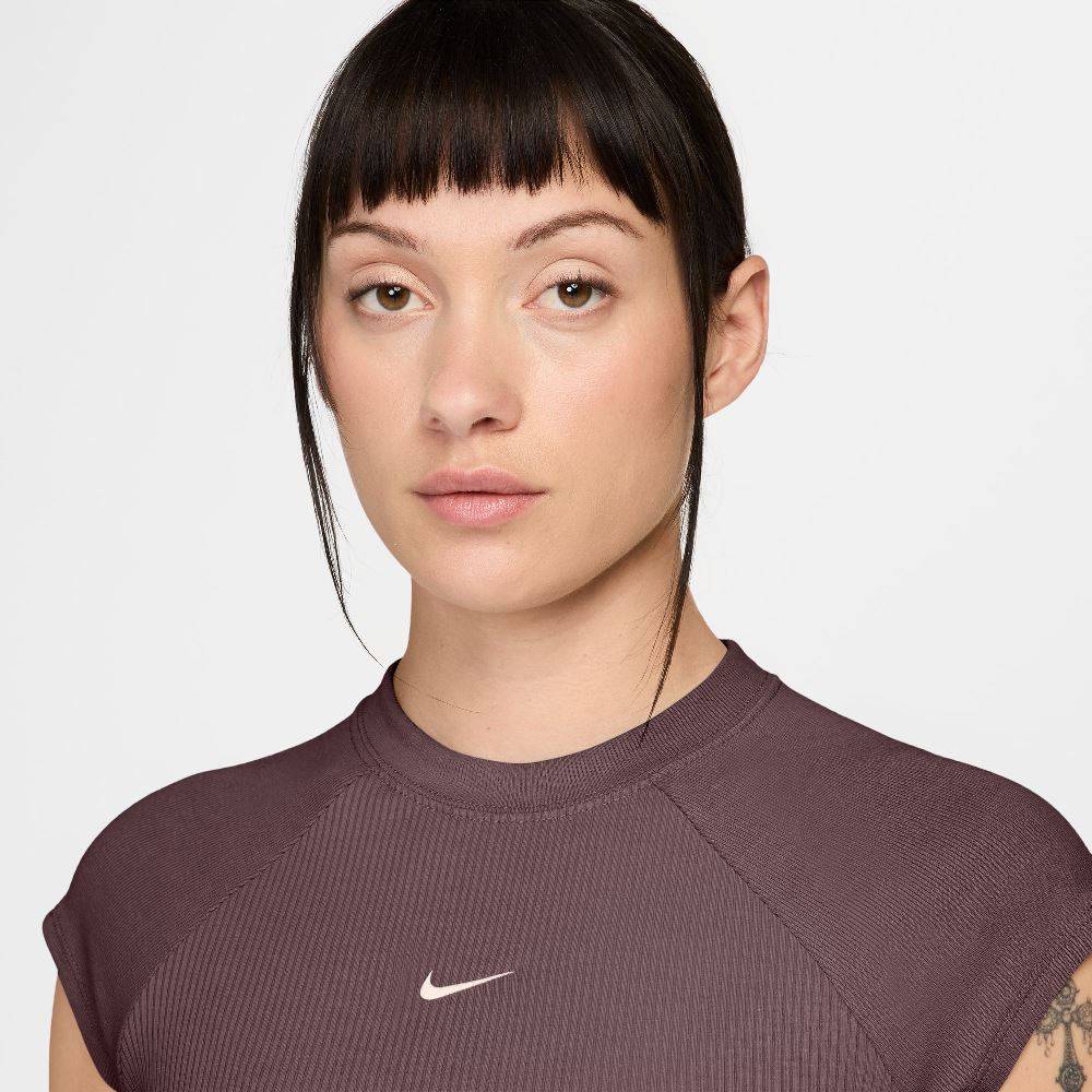 NIKE WOMENS CHILL KNIT SS RIBBED TOP
