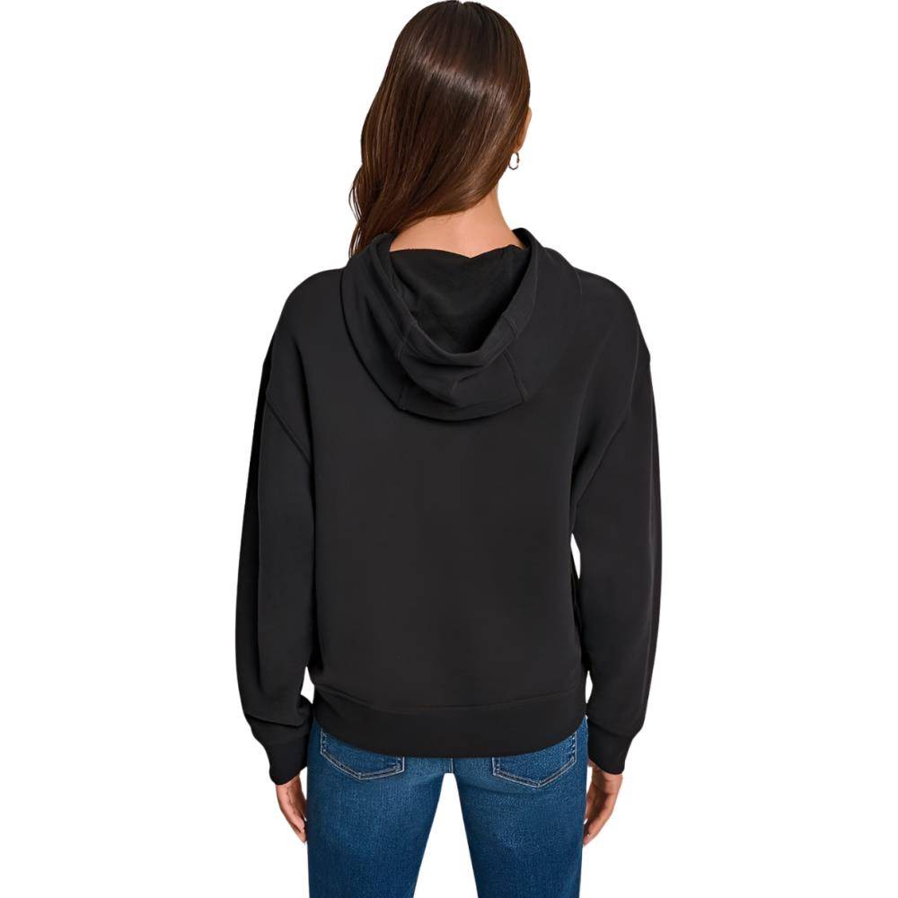 DKNY JEANS SATIN APPLIQUE CHAINSTITCH LOGO SWEATSHIRT