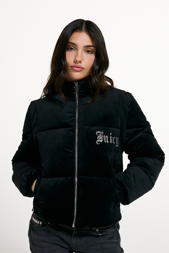 JUICY COUTURE MARGO DIAMANTE CONVERTIBLE PUFFER GILET