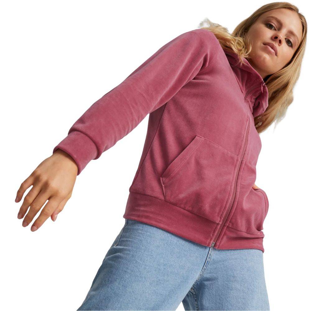 PUMA SSENTIALS+ VELOUR FULL-ZIP HOODIE