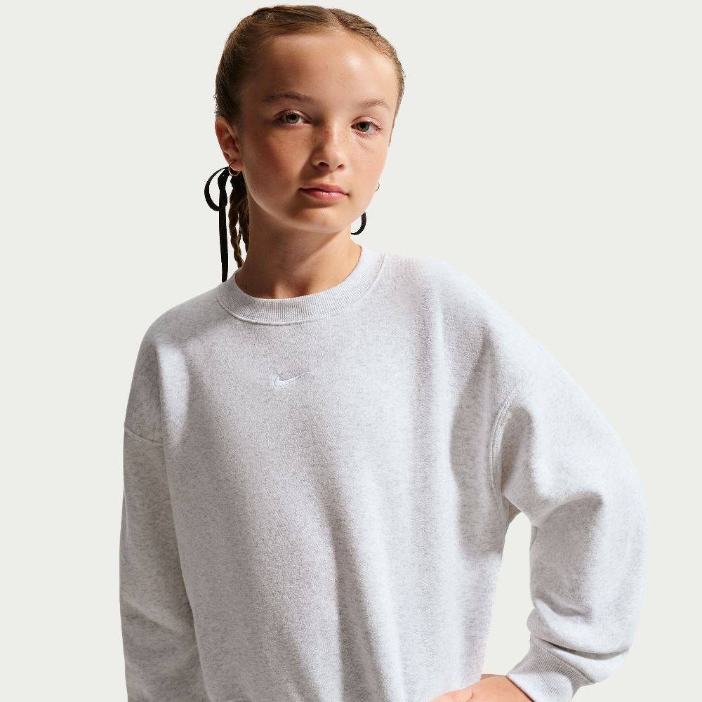 NIKE STUDIO GIRLS OVERSIZED FLEECE BOXY CREW