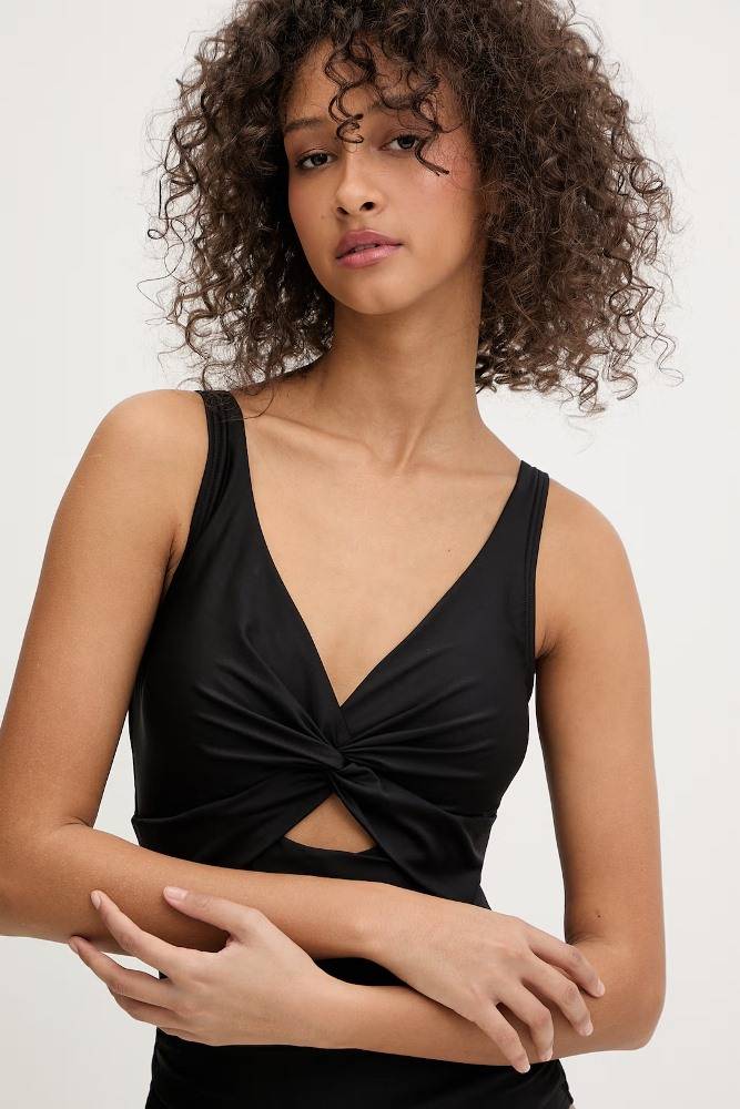 DKNY DEEP V OTS W/ PEEK-A-BOO TWIST SWIMSUIT